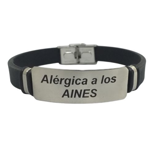 Pulsera de Silicona con Placa de Acero